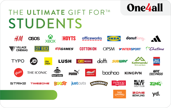 One Gift, Thousands of Choices! It is a universal truth: students need stuff. For birthdays, graduations or to reward fantastic achievements, the perfect gift has arrived. For treads, threads, games, cute stuff or a refreshing drink, the young adult in your life will love it. Give the gift of choice from leading retailers like Officeworks, Subway, The Iconic, Shein, City Beach, IKEA, Kathmandu, JD Sport, Boost Juice, HOYTS, and many more with The Ultimate Gift for Students . For a full list of participating retailers and how to redeem visit www.ultimategiftcards.com.au