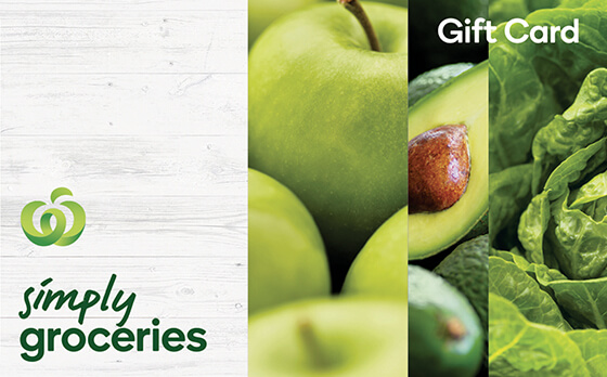 The gift of fresh, healthy food Woolworths is making healthier easier every day with a wide range of fresh, seasonal fruit and veggies at their best quality, as well as all other daily essentials, at low prices. This Gift Card has no expiry date. This simply Groceries eGift Card cannot be used to purchase alcohol, tobacco, lottery products or other Gift Cards. For the full list of exclusions and all Gift Card terms and conditions, please visit https://www.everyday.com.au/gift-cards/terms.